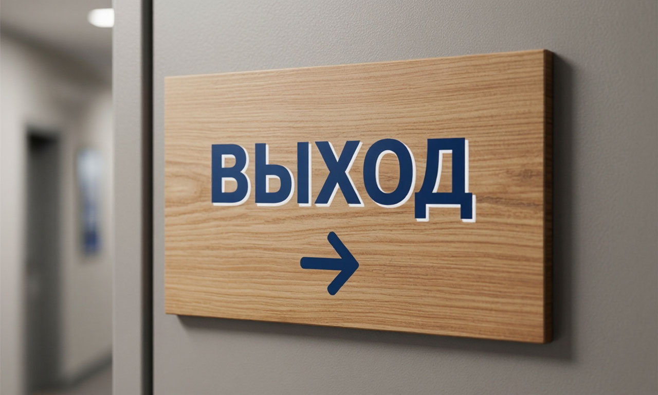 табличка выход