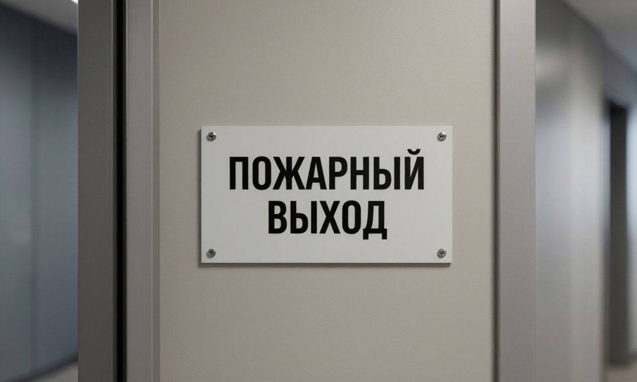пожарный выход пластиковая табличка на двери